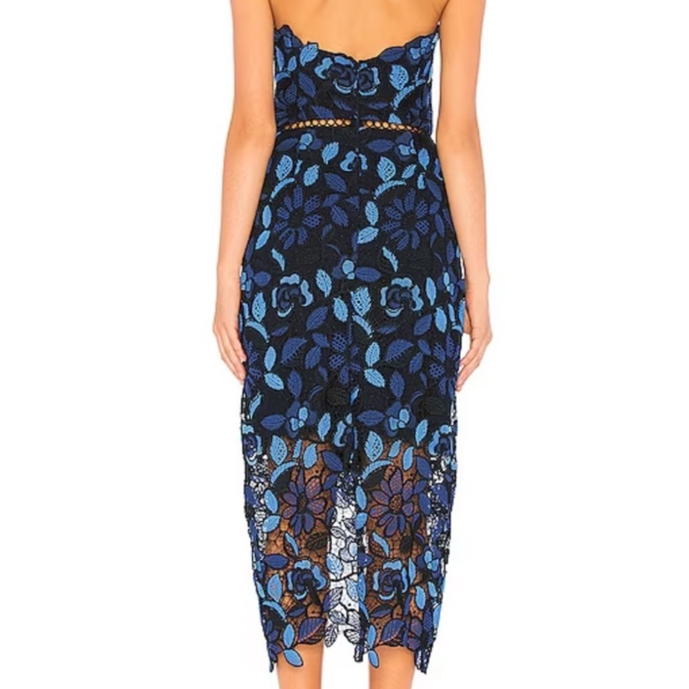 Elliatt Times Strapless Black and Blue Lace Dress - Picture 2 of 7